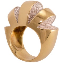 Diamond and Gold Geometric Cut-Out Cocktail Ring 8