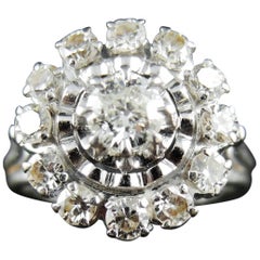 Vintage French Diamond Cluster Engagement Ring