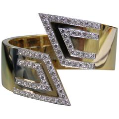 David Webb Diamond Gold Cuff Bracelet 10