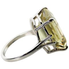 Splendid Glowing Lemon Quartz Sterling Silver Ring 8