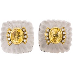citrine clip earrings Crystal Citrine Clip-On Earrings