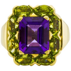 Amethyst and Peridot Dinner Ring