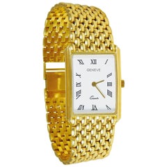  Genève Gelbgold Vintage Luxus Quarz Armbanduhr, um 1980 
