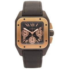 Cartier Santos 100 Extra Large Chronograph Titanium and Rose Gold Gents