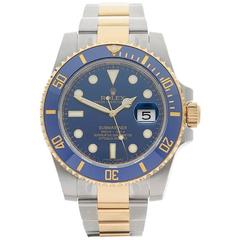 Used Rolex Submariner Stainless Steel and 18 Karat Yellow Gold Gents 116613LB, 2017