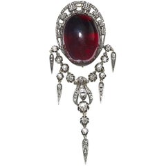 Victorian Garnet and Diamond Brooch 12