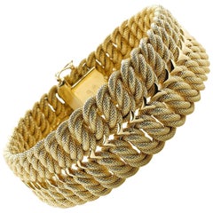 Vintage Gold Twist Link Bracelet