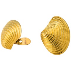 Ilias Lalaounis Dramatic Gold Shell Earrings