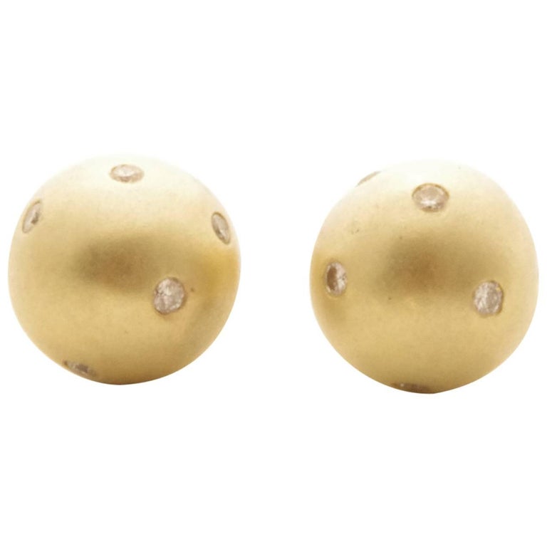 Diamond Ball Earring For Sale at 1stdibs