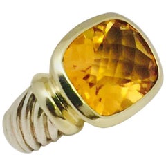 David Yurman Divine Citrine Sterling Cable Ring 5