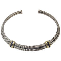 David Yurman Iolite Sterling Double Cable Choker 12