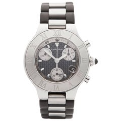 Cartier Must De 21 Chronoscaph Acero inoxidable Unisex 2424 o W10184U2, años 90