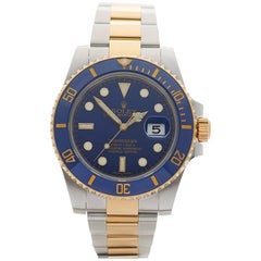 Used Rolex Submariner Stainless Steel and 18 Karat Yellow Gold Gents 116613LB, 2011