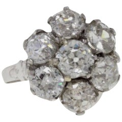 Retro Luise Platinum Diamond Cluster Ring