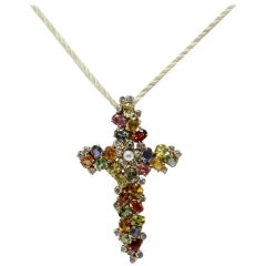 Luise Rose Gold Diamond Sapphire Pearl Pendant Luise Rose Gold Diamond Sapphire Pearl Pendant