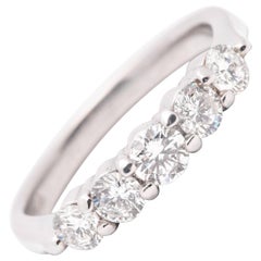 Fine Quality 1.05 Carat Five-Stone Diamond Band in Platinum