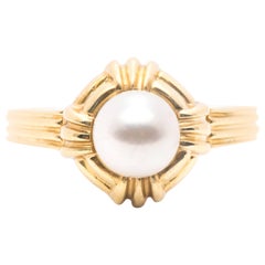 Vintage Tiffany & Co. Pearl Yellow Gold Ring  