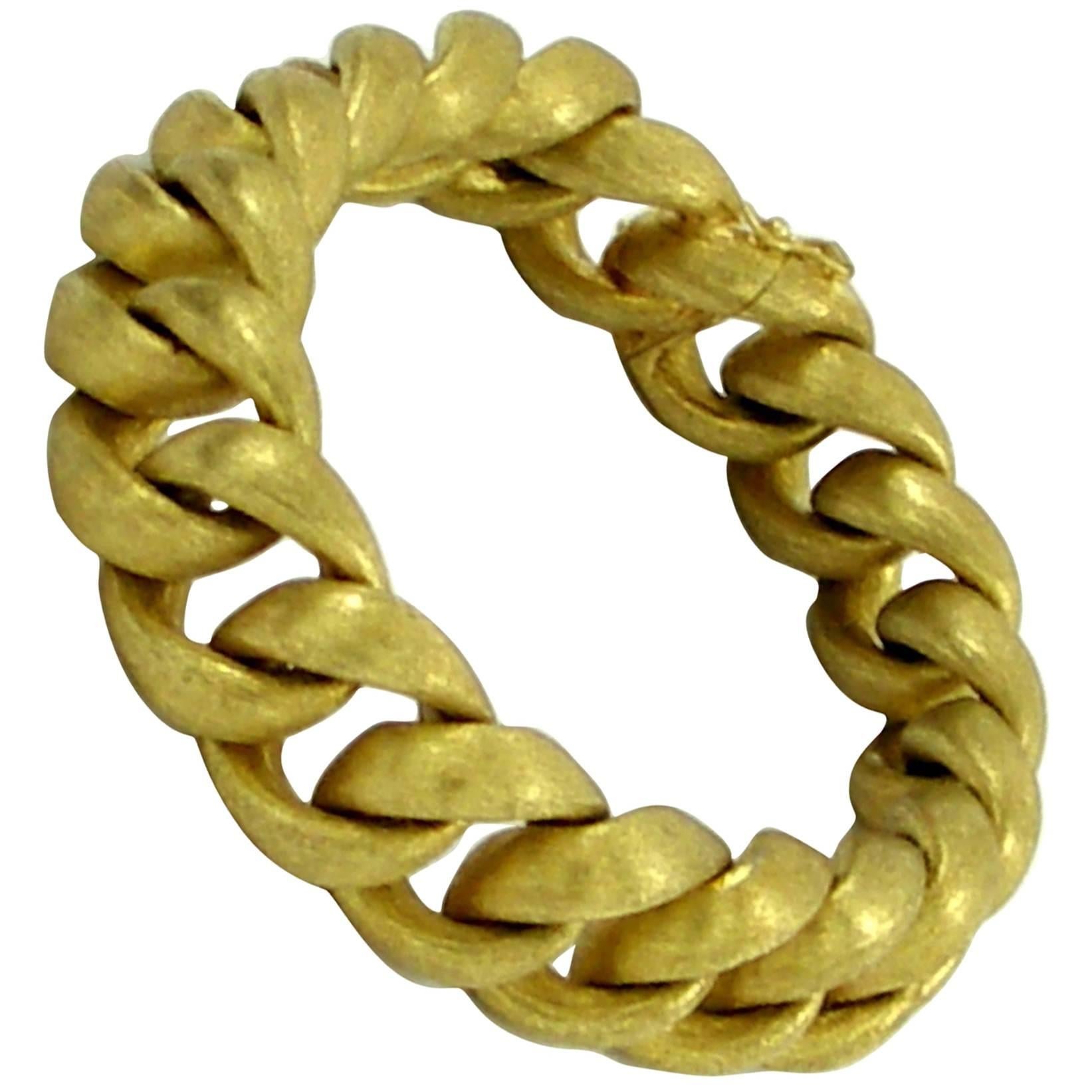 Florentine Finished Gold Curb Link Bracelet