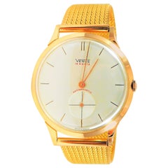 Venus Yellow Gold Extremely Rare Vintage Antimagnetic Mechanical Wristwatch