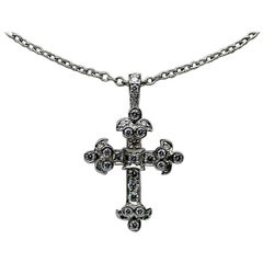Penny Preville White Gold Unique Diamond Cross Pendant Necklace