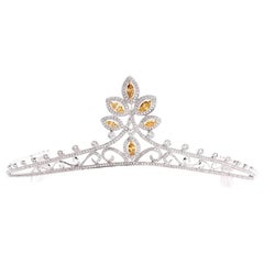 GIA Certified Natural Fancy Diamond Gold Tiara