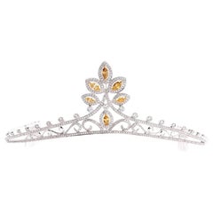 GIA Certified Natural Fancy Diamond Gold Tiara 4