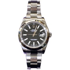 Rolex Stainless Steel Datejust II Black Dial Wristwatch 9