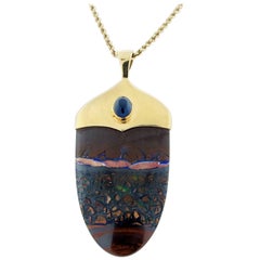 Artisan Boulder Opal Double Sided Pendant 3