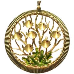 Dankner Large Multi Fish in Reef Enamel Charm Pendant
