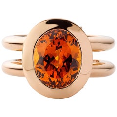 Jochen Leën Pure Line, Hidden Luxury Ring, Mandarin Garnet 5.38 Carat