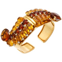 1930s Cartier Paris Citrine Clip Bangle Combination Set