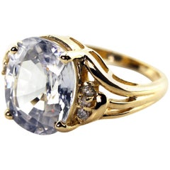 9.72 Sapphire and Diamond 14Kt Yellow Gold Ring