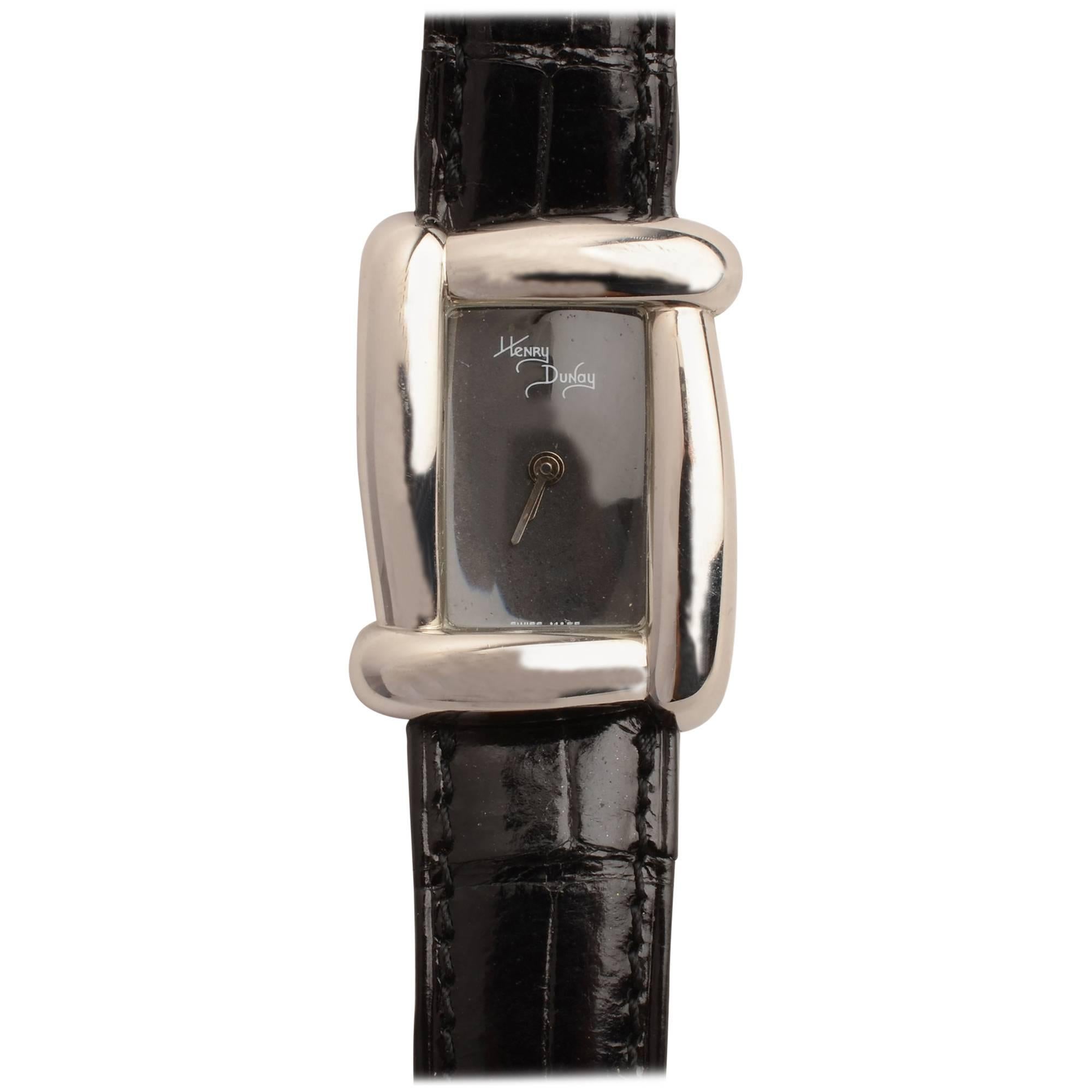 Damen-Armbanduhr aus Metall mit Sockel von Dunay im Angebot