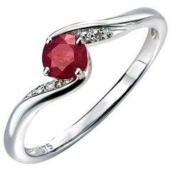 9 Carat White Gold Ruby and Diamond Dress Ring 1