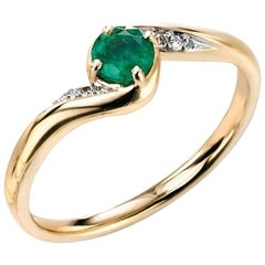 9 Carat Gold Emerald and Diamond Dress Ring