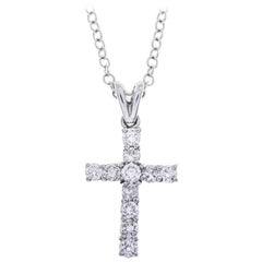 18 Carat White Gold 1.14 Carat Diamond Cross Pendant 9