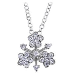 Pasquale Bruni Diamond Set Floral Cluster Pendant White Gold Necklace