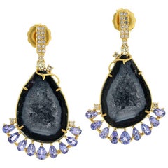 Geode Diamond Tanzanite Earring