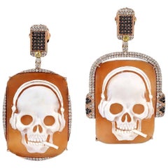 Fun Cameo Earring with Diamonds