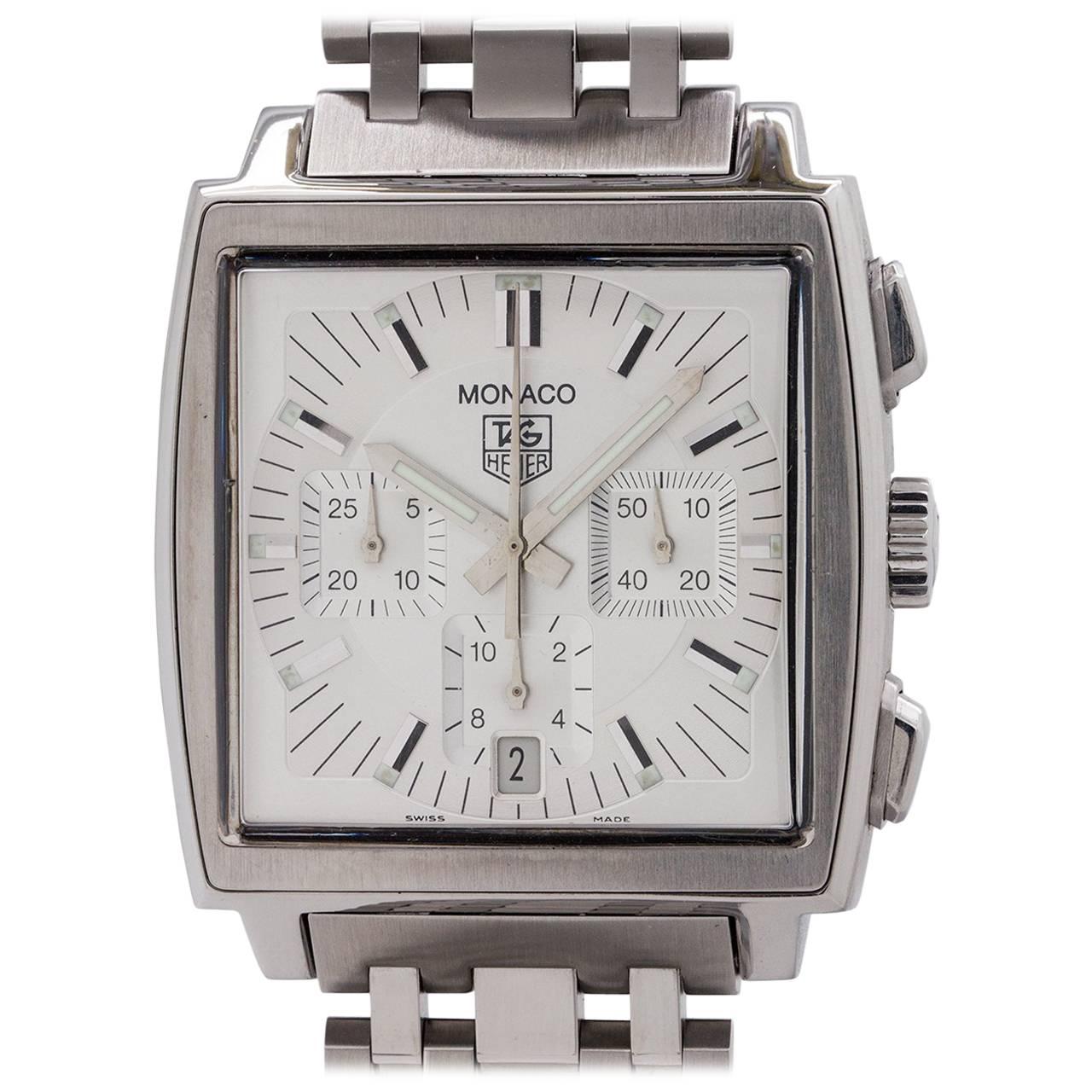 Tag Heuer Monaco Chronograph Re-Issue Reference CW2112 For Sale