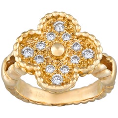Vintage Van Cleef & Arpels Alhambra Diamond Ring