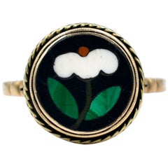 Antique Pietra Dura Ring, circa 1860