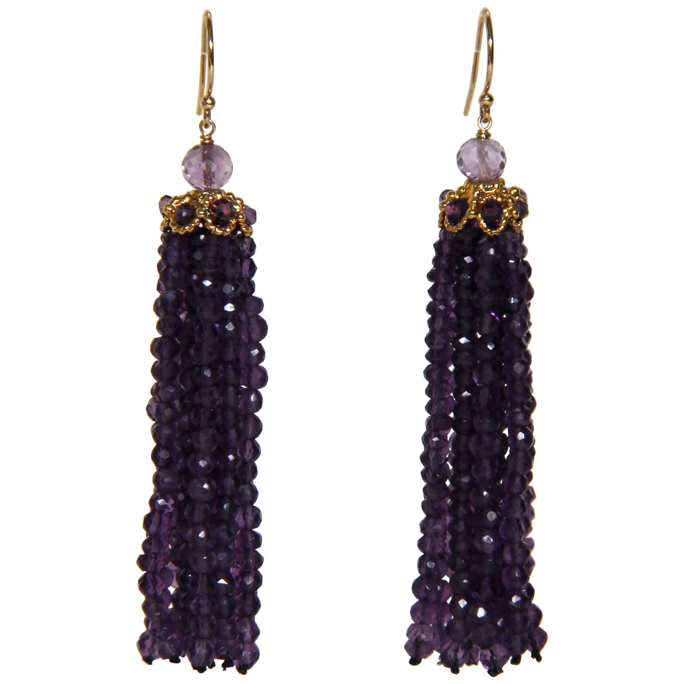 Marina J Amethyst Tassel Earrings