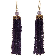 Marina J Amethyst Tassel Earrings