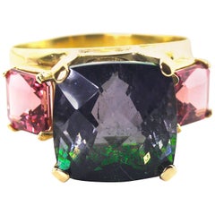 Purple and Green and Pink Tourmaline Ring 1