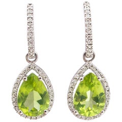 Pretty Peridot Diamond Earrings 