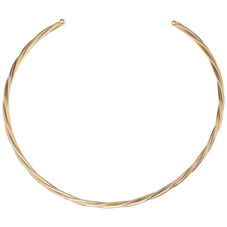 Cartier Trinity Gold Necklace Earrings Suite