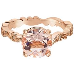 Marisa Perry's Morganite Ring Chantilly Lace Setting with Diamonds in Rose Gold