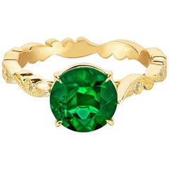 Marisa Perry Zambian Emerald Diamond Engagement Ring Chantilly Lace Design