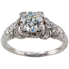 Vintage 1930s Old European Cut 1.05 Carat Diamond Engagement Ring